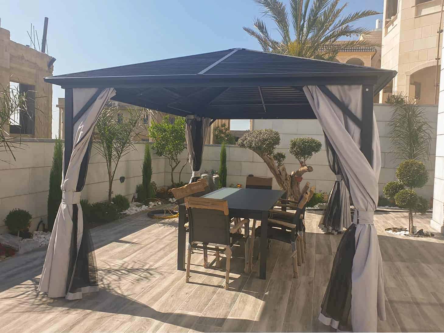 גזיבו אלומיניום דגם קנזס 3X3 מטר