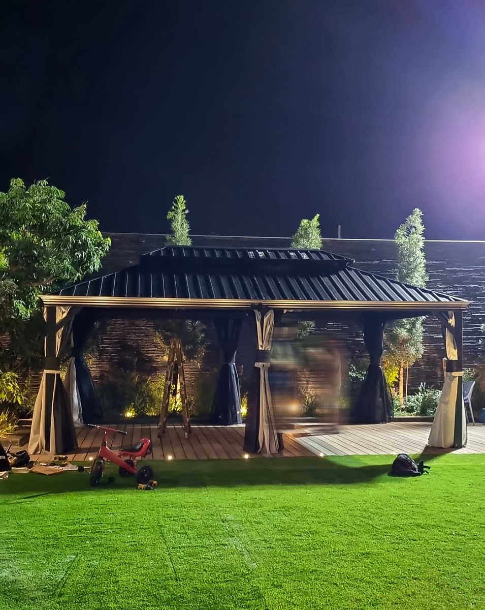 גזיבו אלומיניום דגם קנזס דלוקס 3.65X6 מטר