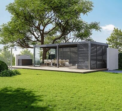 פרגולה אלומיניום דגם פריים 4X8 גג נפתח