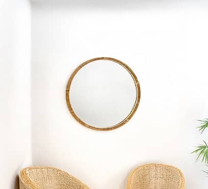 מראת ראטן עגולה 80