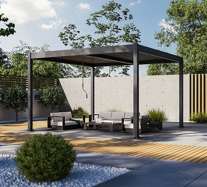 פרגולה אלומיניום דגם ביו 4X4 גג מפוצל נפתח