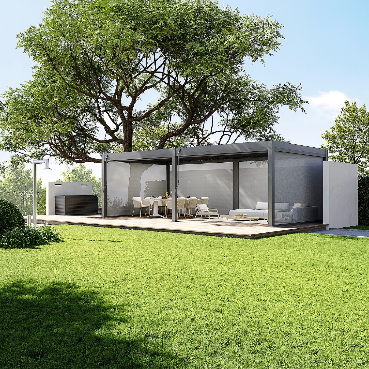 פרגולה אלומיניום דגם פריים 4X8 גג נפתח