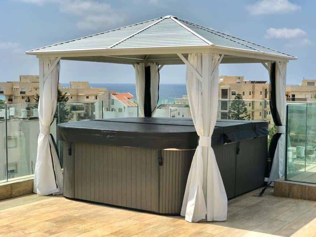 גזיבו אלומיניום דגם קנזס 3X3 מטר