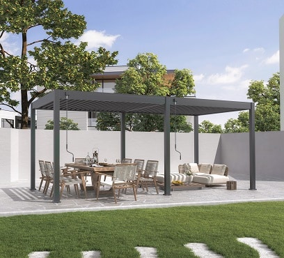 פרגולה אלומיניום דגם פלוס 3X6 גג חשמלי