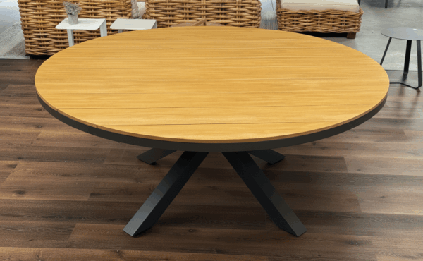 שולחן דלהי דמוי עץ עגול 180