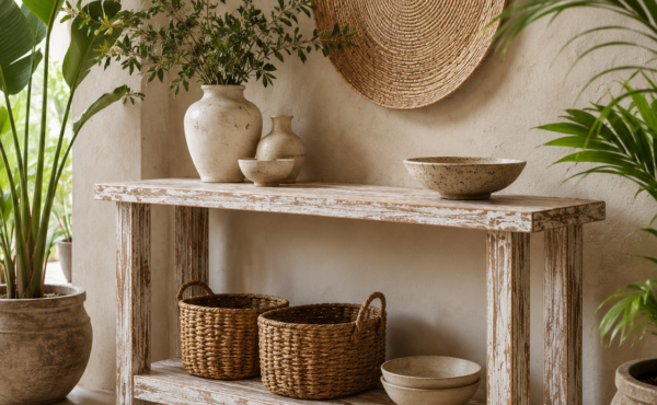 קונסולה דגם לוקס בגימור White Wash